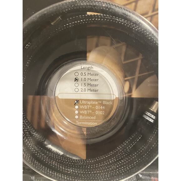 New Kimber Kable Hero 1 Meter Pair with Ultraplate Black RCA Connectors - Picture 4 of 8